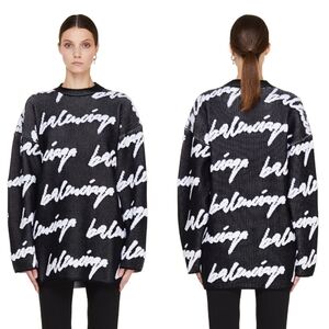 Balenciaga Monochrome Script Sweater